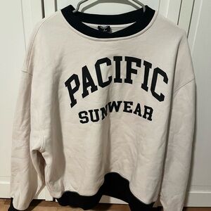 PacSun Cream and Black Crewneck